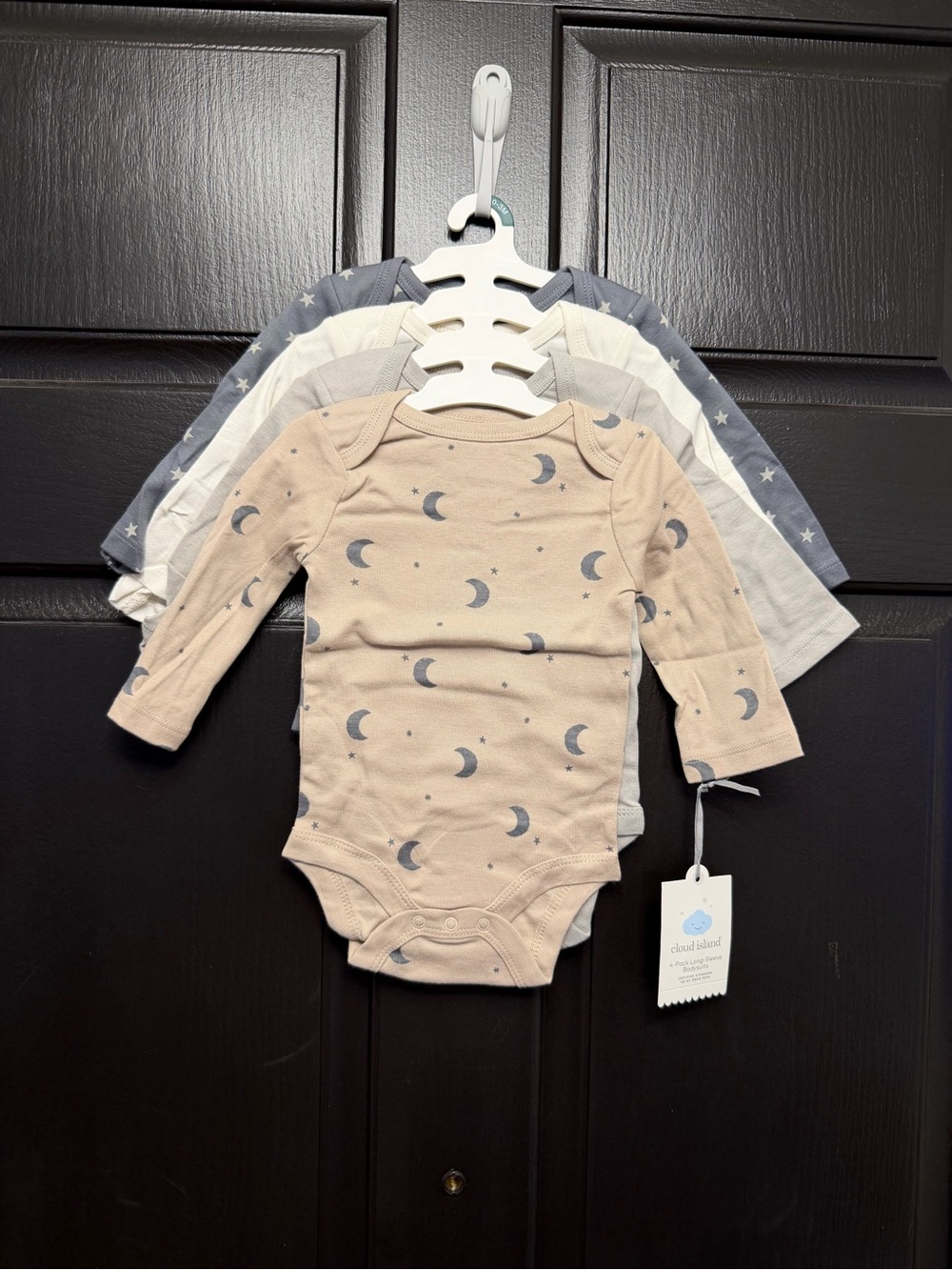 Cloud Island 4-pk Long Sleeve Body Suits 0-3 Months